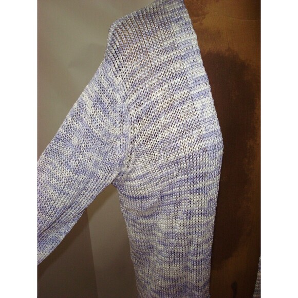 New NWT Womens Worth New York Designer Cardigan Sweater S Open Purple White - Picture 3 of 6